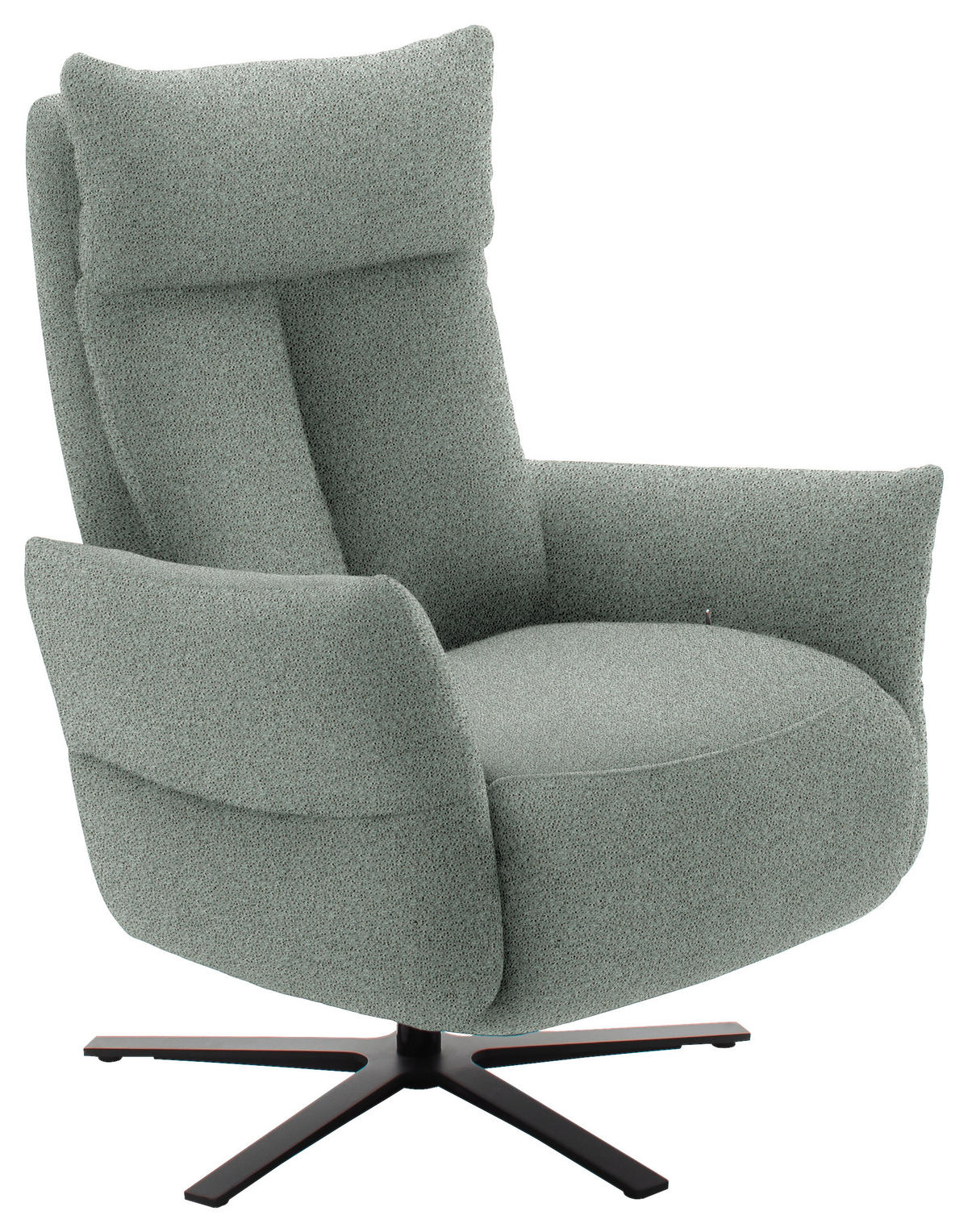 FERNSEHSESSEL  mit Relaxfunktion Chenille Blaugrau  - Blaugrau/Schwarz, Design, Textil/Metall (74/115/85cm) - Schöner Wohnen