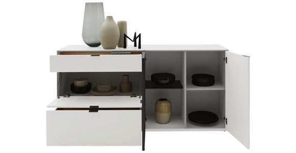 SIDEBOARD 181,9/87,9/45,2 cm  - Schwarz/Weiß, Design, Glas/Holz (181,9/87,9/45,2cm) - Dieter Knoll