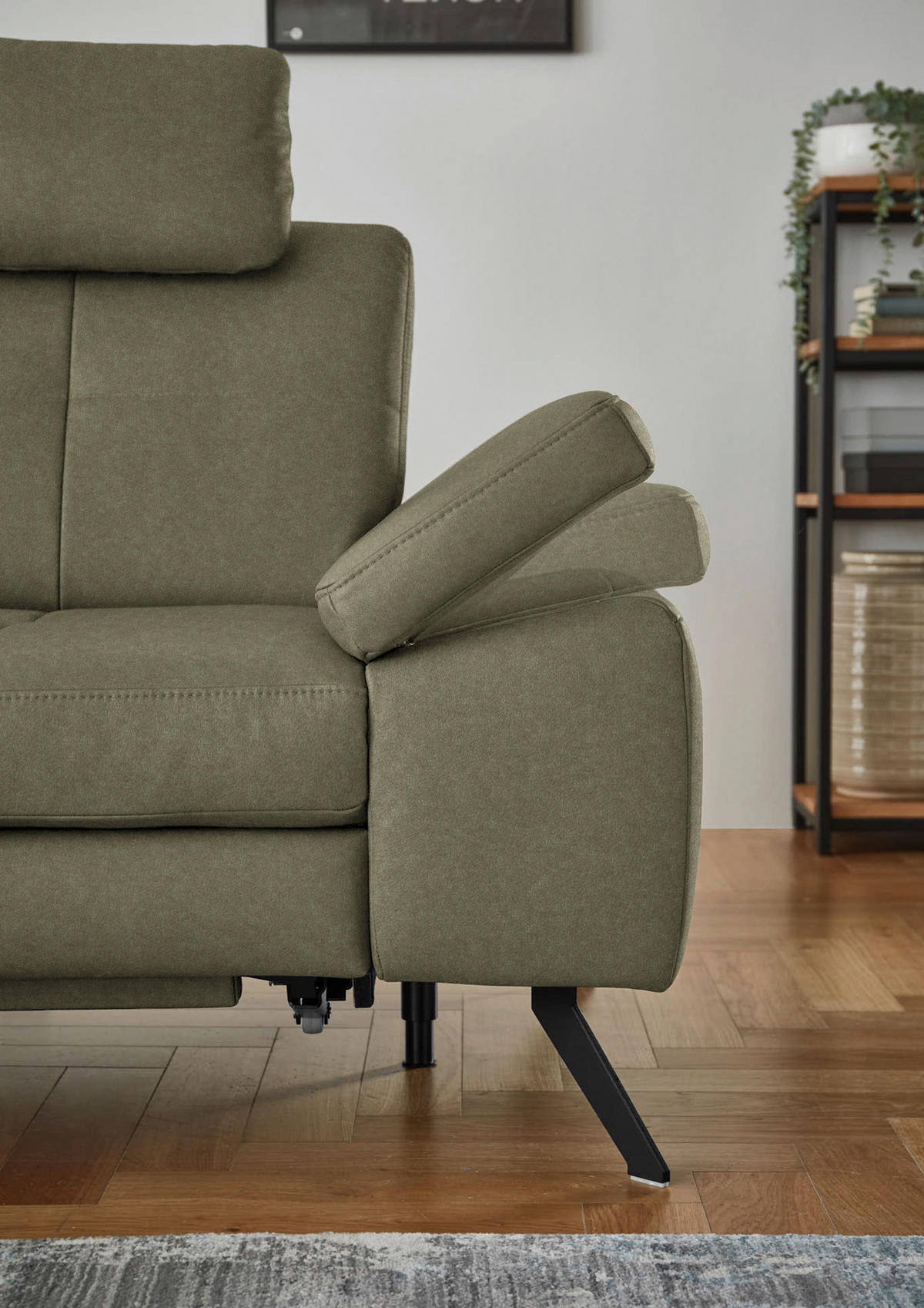 ECKSOFA in Lederlook, Mikrofaser Grün  - Schwarz/Grün, Design, Textil/Metall (194/261cm) - Beldomo System