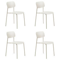 STUHL-SET 4 Stück  in matt  - Greige, MODERN, Kunststoff/Metall (43,5/79/61cm) - Livetastic