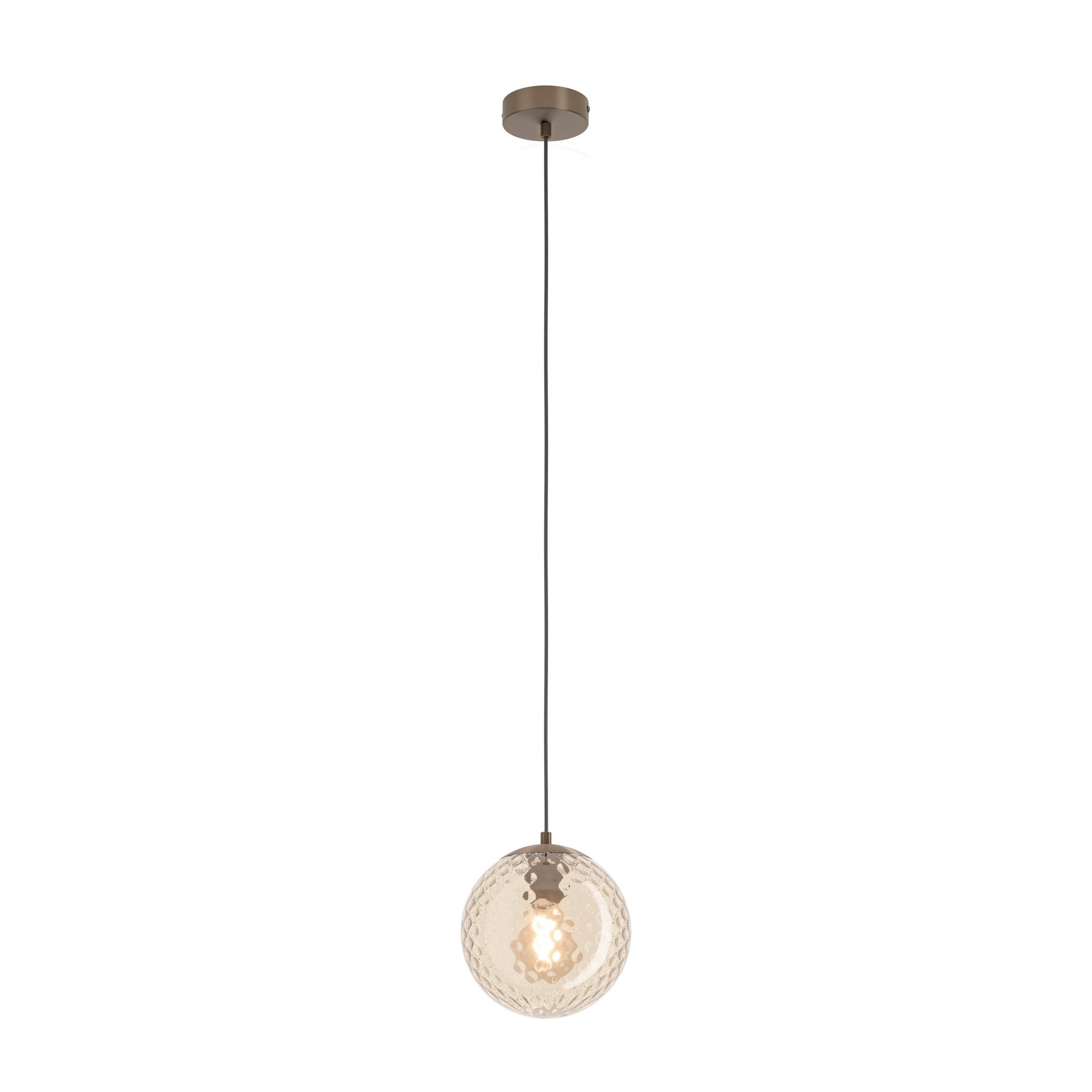 HÄNGELEUCHTE Kastav 20/110 cm  - Braun/Bronzefarben, Design, Glas/Metall (20/110cm) - Novel
