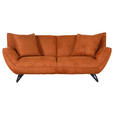 3-SITZER-SOFA TABALUGA TABALUGA Mikrofaser Cognac  - Cognac/Schwarz, Design, Textil/Metall (203/90/95cm) - Carryhome