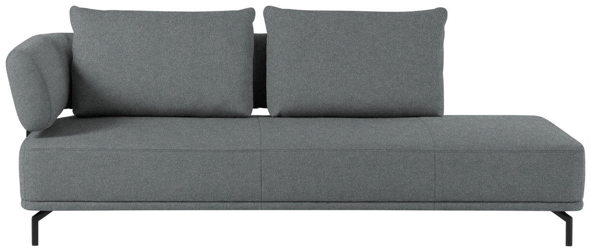 RÉCAMIERE in Flachgewebe Grau  - Schwarz/Grau, Design, Textil/Metall (227/89/101cm) - Dieter Knoll