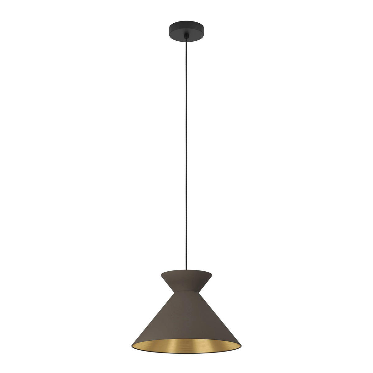 HÄNGLAMPA Nastasia 38/110 cm  - cappuccino/mässingsfärgad, Design, metall/textil (38/110cm) - Eglo