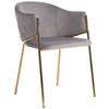 STOL MED ARMSTÖD sammet  - grå/guldfärgad, Design, metall/textil (60/79/54cm) - Ambia Home