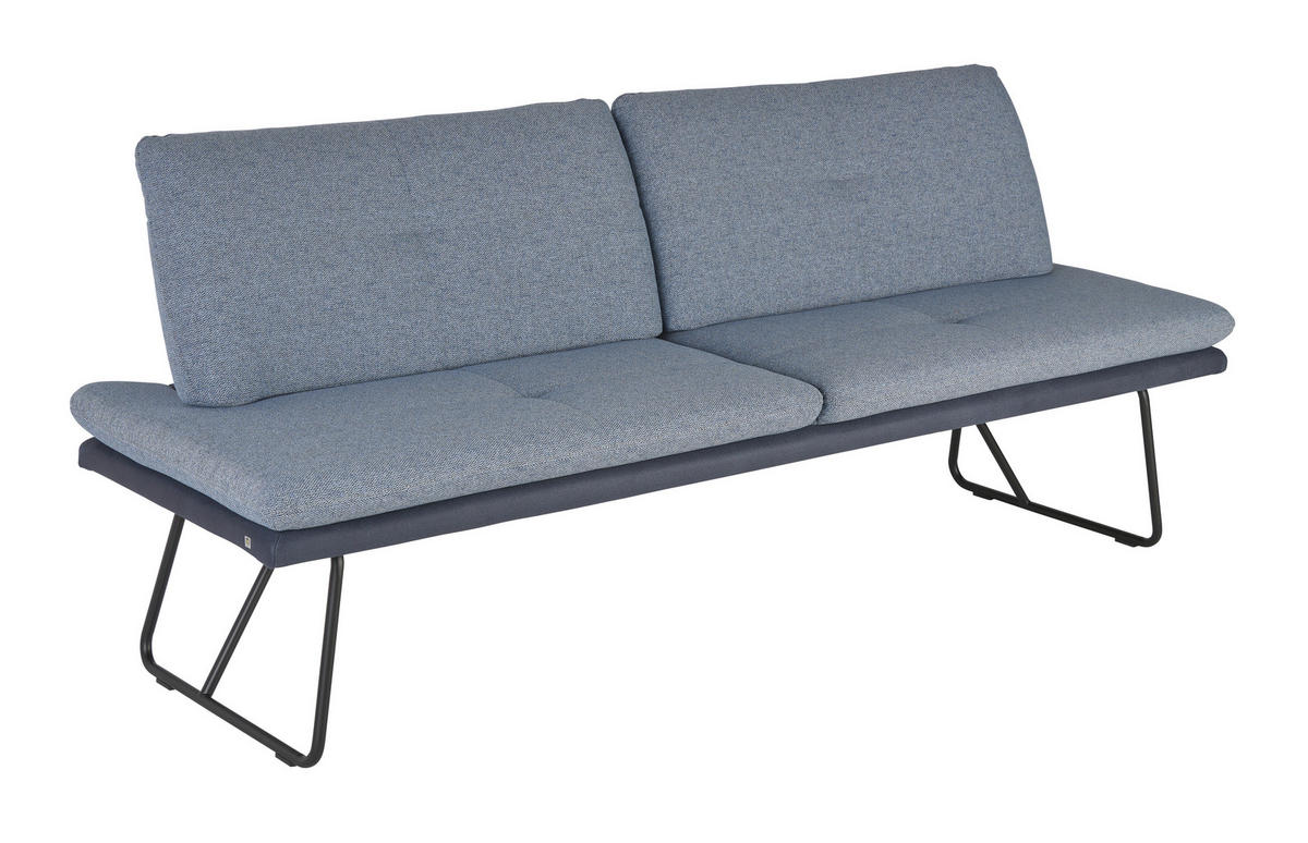 SITZBANK in Metall, Textil Anthrazit, Blau, Schwarz  - Blau/Anthrazit, Design, Textil/Metall (208/91/72cm) - Dieter Knoll