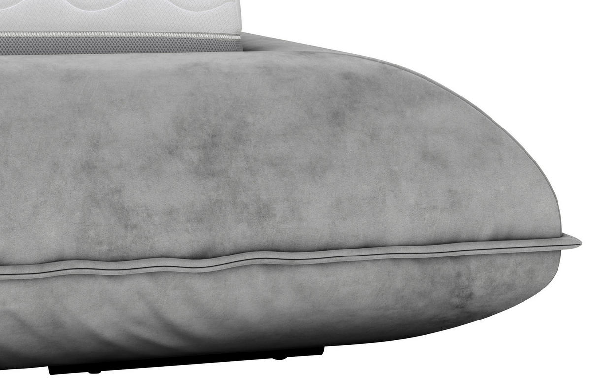 POLSTERBETT 200/200 cm,  in Grau,  - Schwarz/Grau, Design, Textil/Metall (200/200cm) - Belluti