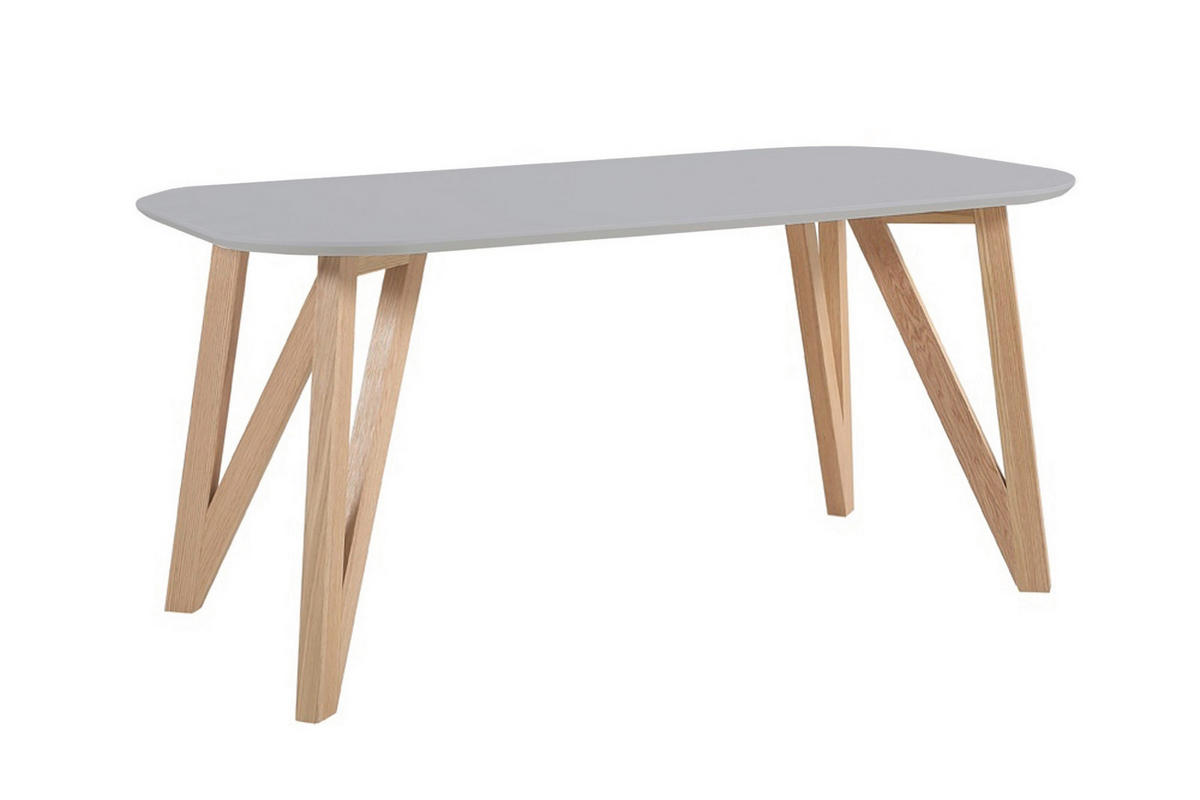ESSTISCH Eiche massiv oval Grau  - Naturfarben/Grau, MODERN, Holz/Holzwerkstoff (200/100/76cm) - Livetastic