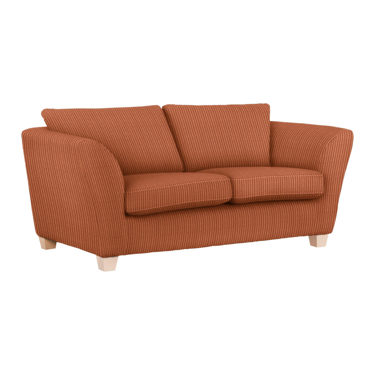 2-SITZER-SOFA in Cord Koralle  - Koralle/Naturfarben, Holz/Textil (190/70-85/95cm) - MID.YOU