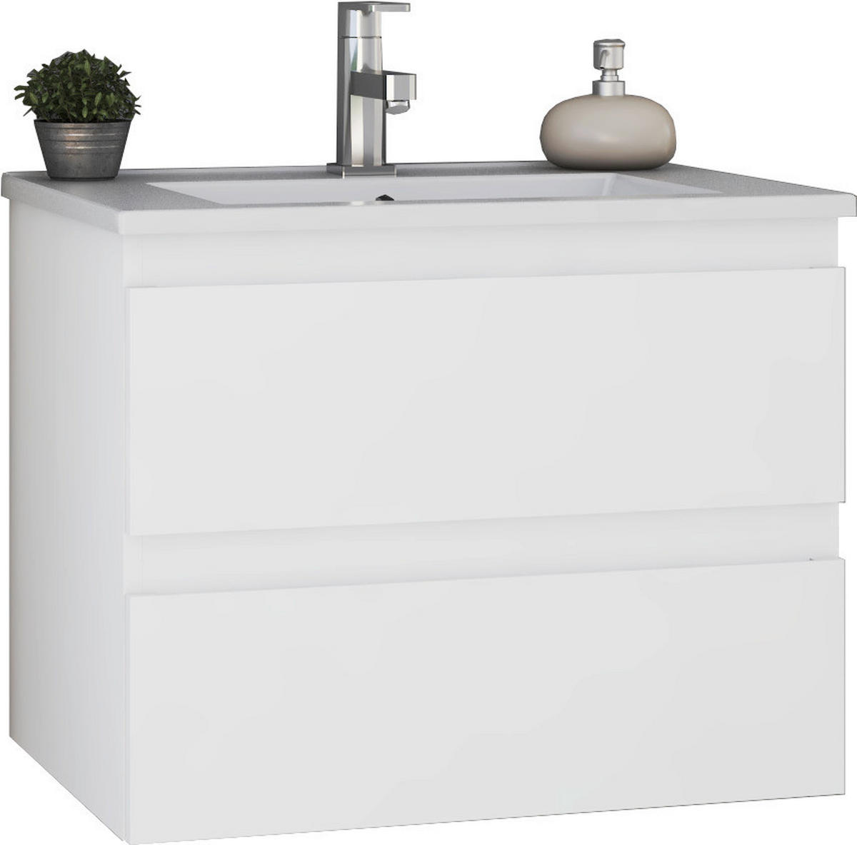 ELEMENT S UMIVAONIKOM  bijela  - bijela, Moderno, drvni materijal/keramika (65/53/45cm)