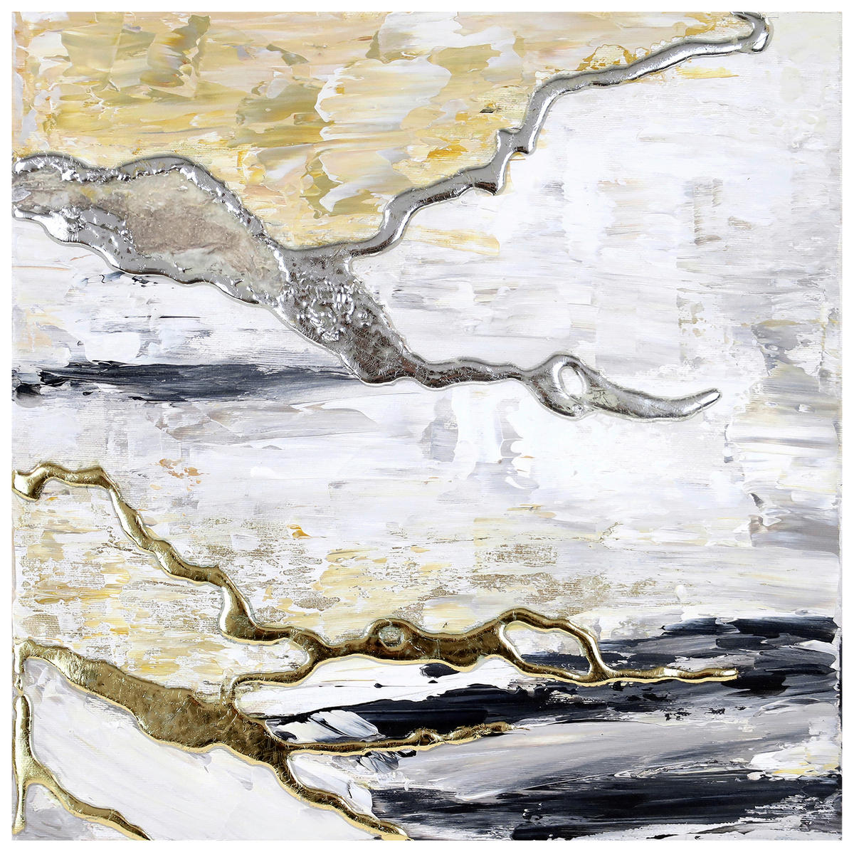 ÖLGEMÄLDE Abstraktes 30/30 cm  - Multicolor, LIFESTYLE, Holzwerkstoff/Textil (30/30cm) - Monee