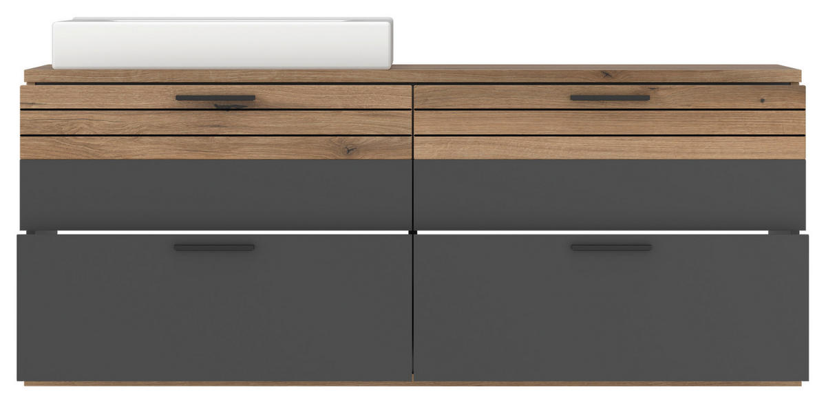 WASCHTISCHUNTERSCHRANK  - Eichefarben/Anthrazit, MODERN, Keramik/Holzwerkstoff (140/57/48cm) - MID.YOU