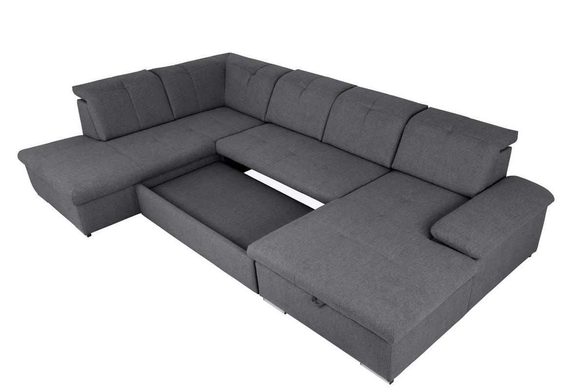 WOHNLANDSCHAFT - Dunkelgrau/Beige, Design, Textil/Metall (215/328/173cm) - MID.YOU