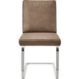 SCHWINGSTUHL  in Stahl Mikrofaser  - Taupe/Chromfarben, Design, Textil/Metall (46/92/60cm) - Dieter Knoll