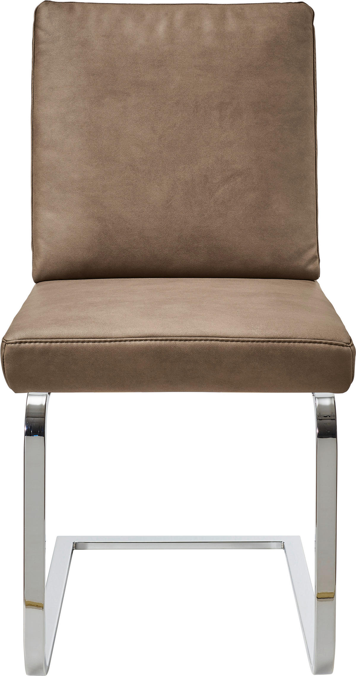 SCHWINGSTUHL  in Stahl Mikrofaser  - Taupe/Chromfarben, Design, Textil/Metall (46/92/60cm) - Dieter Knoll