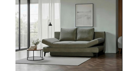 SCHLAFSOFA  mit Stoffauswahl Cord Olivgrün  - Schwarz/Olivgrün, Design, Textil/Metall (200/85/90cm) - Novel