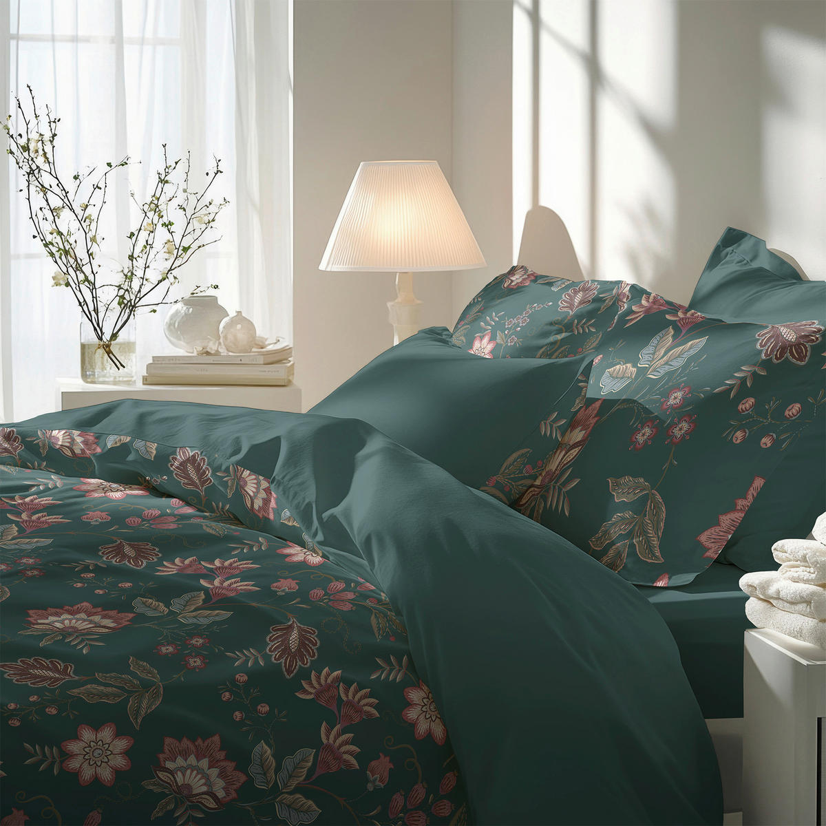 BETTWÄSCHE Satin 200/200 cm  - Grün, Design, Textil (200/200cm) - Florella