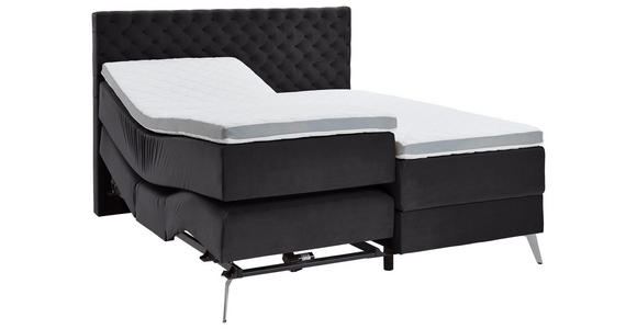 BOXSPRINGBETT 180/200 cm  in Anthrazit  - Chromfarben/Anthrazit, Design, Textil/Metall (180/200cm) - Xora