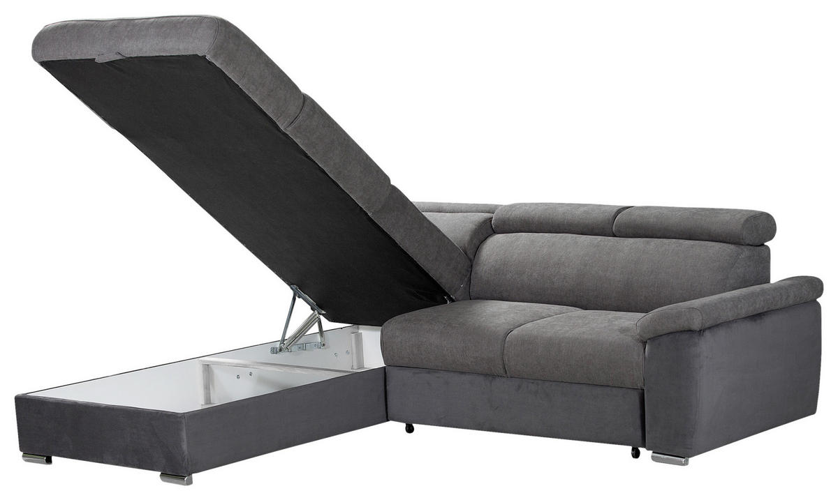 SJEDEĆA GARNITURA drvo, tekstil  siva   - siva, Moderno, drvo/tekstil (205/242cm) - Hom`in