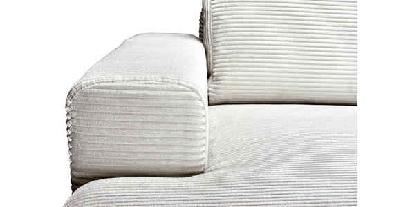 ECKSOFA Naturfarben Cord Rückenkissen, Bettkasten, Schlaffunktion, Rücken echt, Liegefläche im Originalstoff  - Schwarz/Naturfarben, KONVENTIONELL, Textil/Metall (150/240cm) - Carryhome