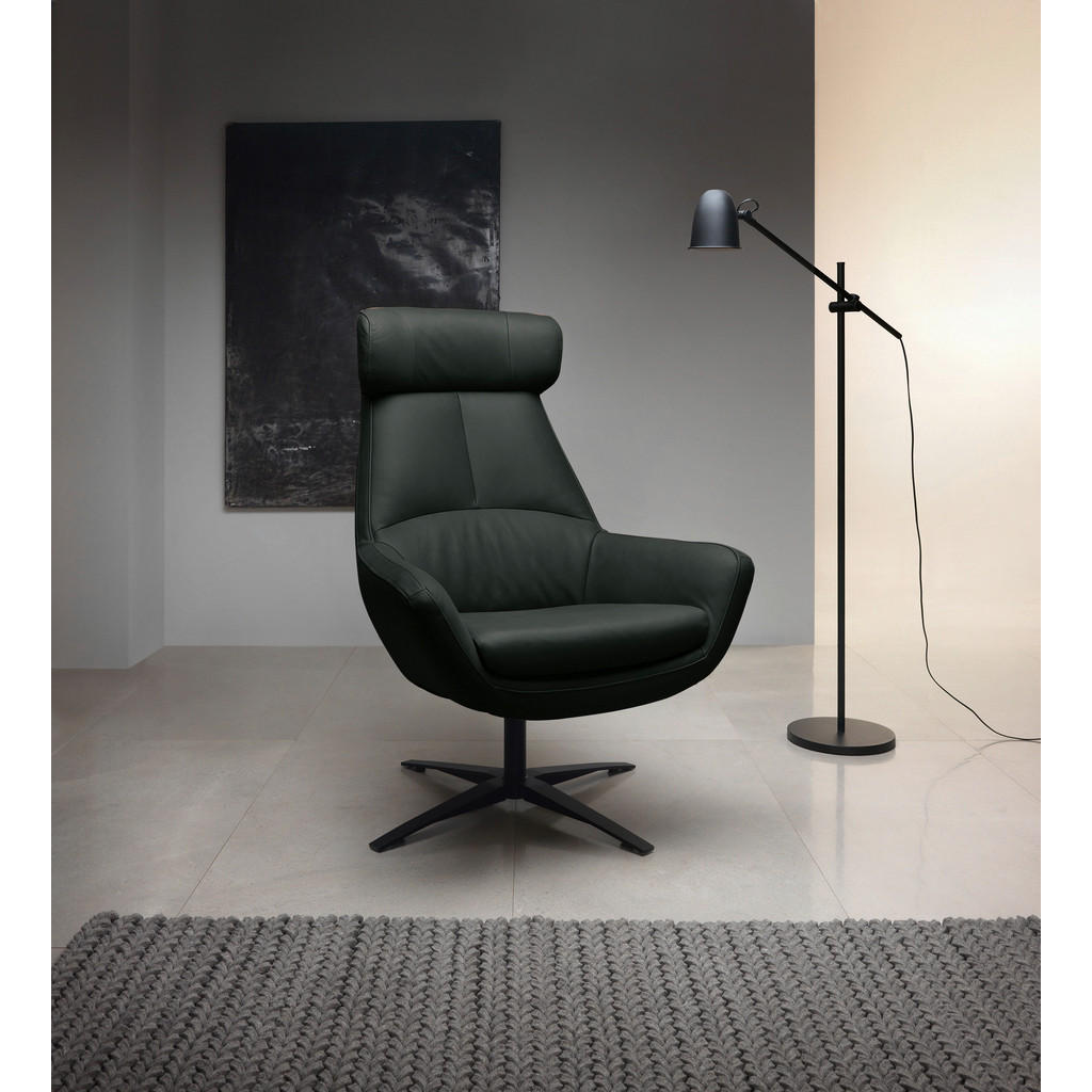 Thumbnail - Trendmanufaktur Sessel BE Organic, Schwarz, Leder, Echtleder, Anilinleder, 81x112x83 cm, Made in EU, Lederauswahl, Stoff...