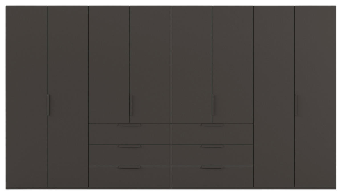 DREHTÜRENSCHRANK 400/235/61 cm,  in Graphitfarben, 8-türig  - Graphitfarben, Basics, Holzwerkstoff/Metall (400/235/61cm) - Novel