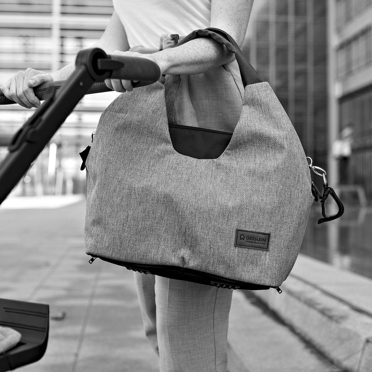 WICKELTASCHE No. 5  - Beige/Mintgrün, Basics, Textil (40/47/17cm) - Gesslein