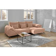 ECKSOFA in Cord Altrosa  311/176 cm  - Schwarz/Altrosa, KONVENTIONELL, Textil/Metall (311/176cm) - Carryhome
