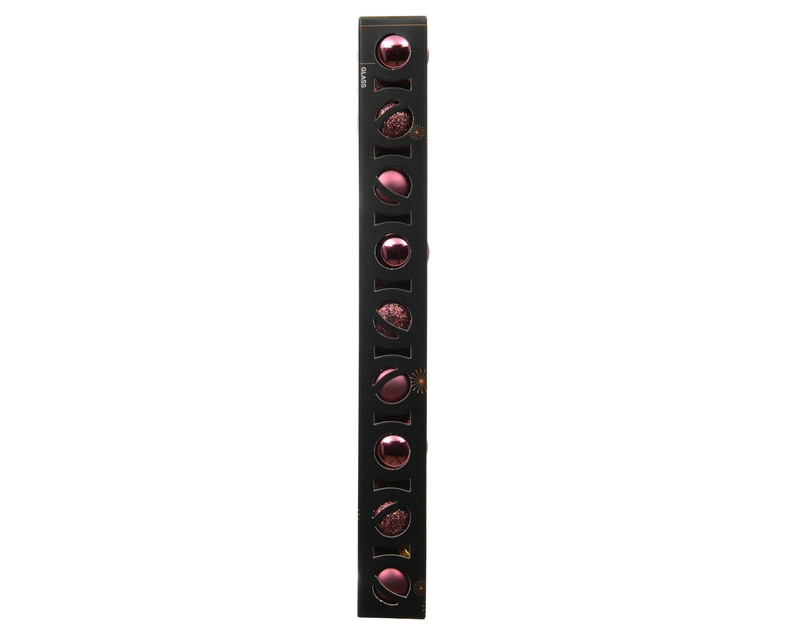CHRISTBAUMKUGEL-SET  - Dunkelrosa, Basics, Glas (3/3/3cm)