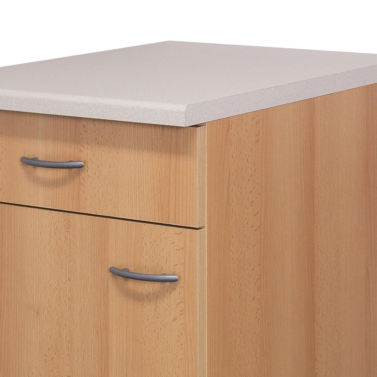 KÜCHENUNTERSCHRANK 50/85/57 cm  in Buchefarben  - Edelstahlfarben/Beige, MODERN, Holzwerkstoff/Kunststoff (50/85/57cm) - FlexWell