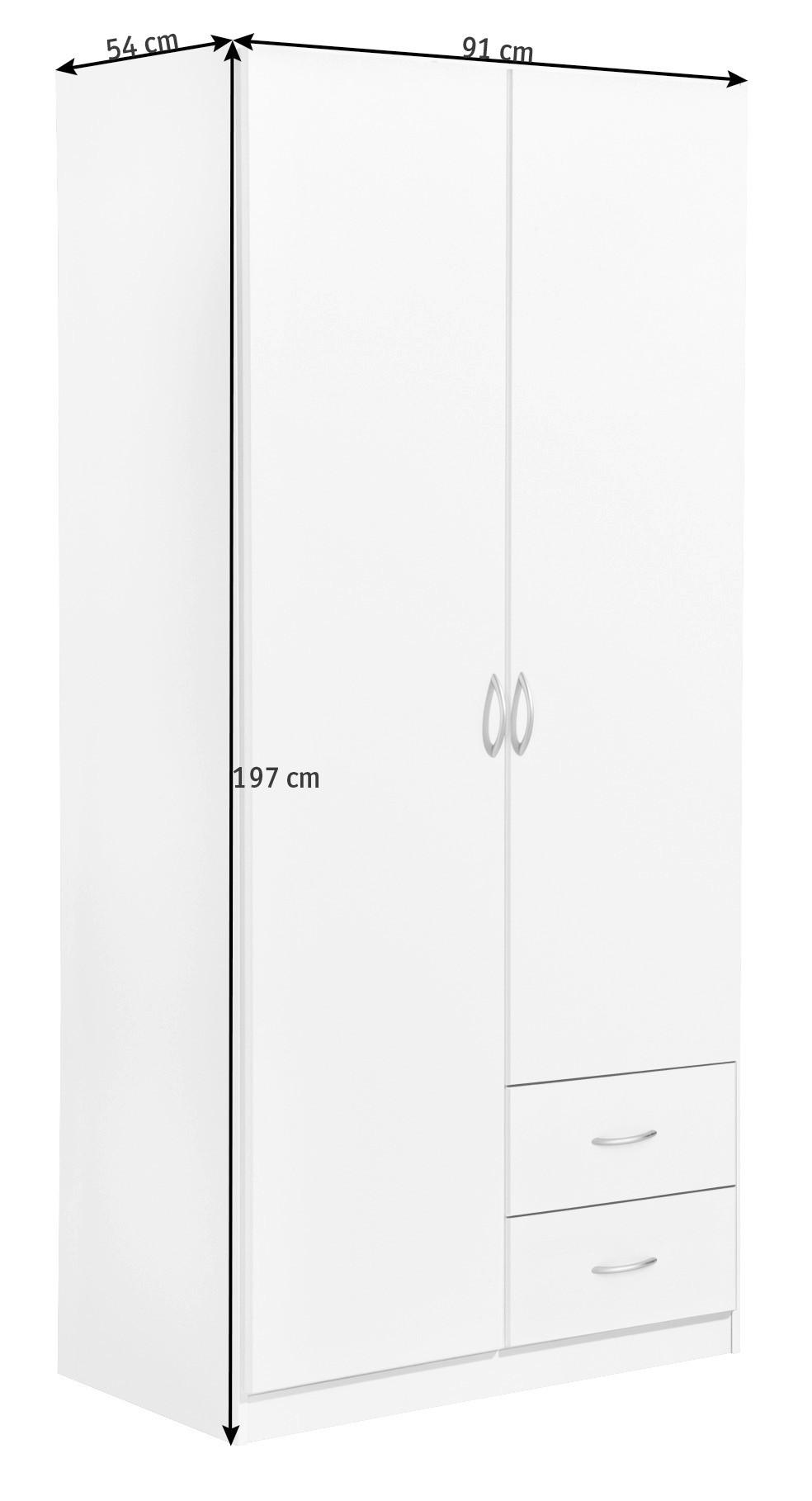 KLEIDERSCHRANK in Sonoma Eiche  - Silberfarben/Sonoma Eiche, Design, Holzwerkstoff/Kunststoff (91/197/54cm) - Boxxx