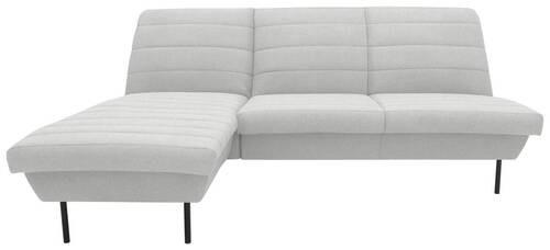 ECKSOFA Silberfarben Webstoff  - Silberfarben/Schwarz, Design, Textil/Metall (168/214cm) - LOOKS by W.Joop