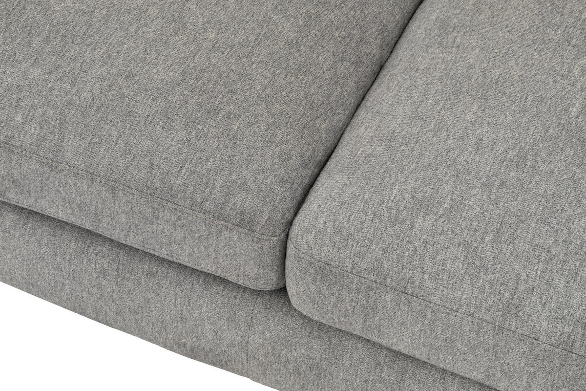 ECKSOFA Grau Webstoff  - Schwarz/Grau, Design, Textil/Metall (323/212cm) - Livetastic