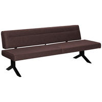 SITZBANK in Metall, Textil Dunkelbraun  - Dunkelbraun/Schwarz, Konventionell, Textil/Metall (220/87/70-86cm) - Moderano