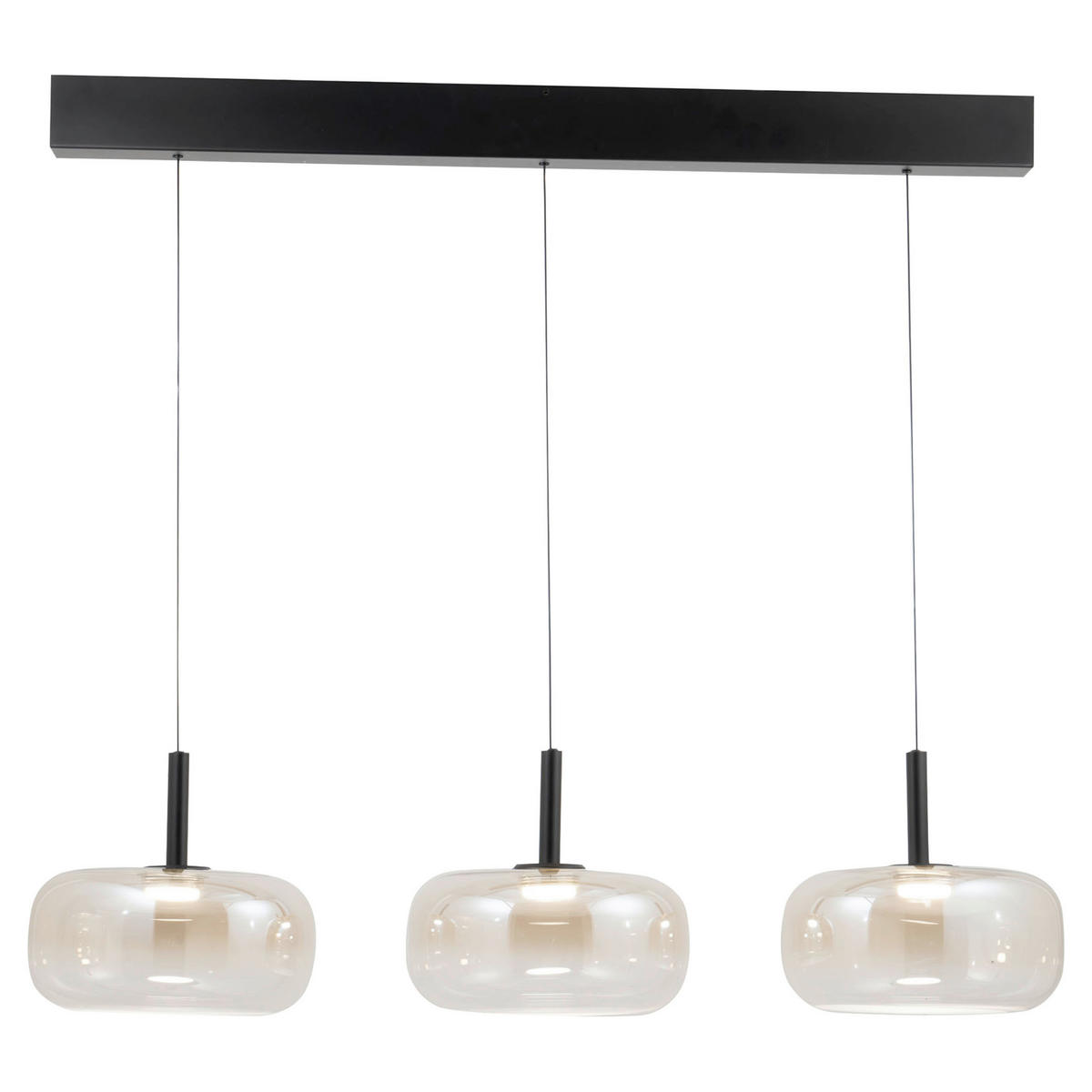 LED-PENDELLEUCHTE Devero 105/25/200 cm   - Cognac, Design, Glas/Metall (105/25/200cm) - Fabas Luce