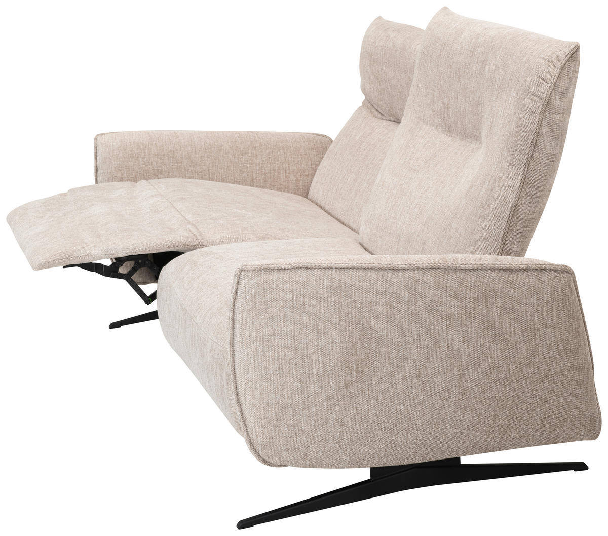 RECLINERSOFFA i beige  - beige/svart, Klassisk, metall/trä (196/98/93cm) - Best Price
