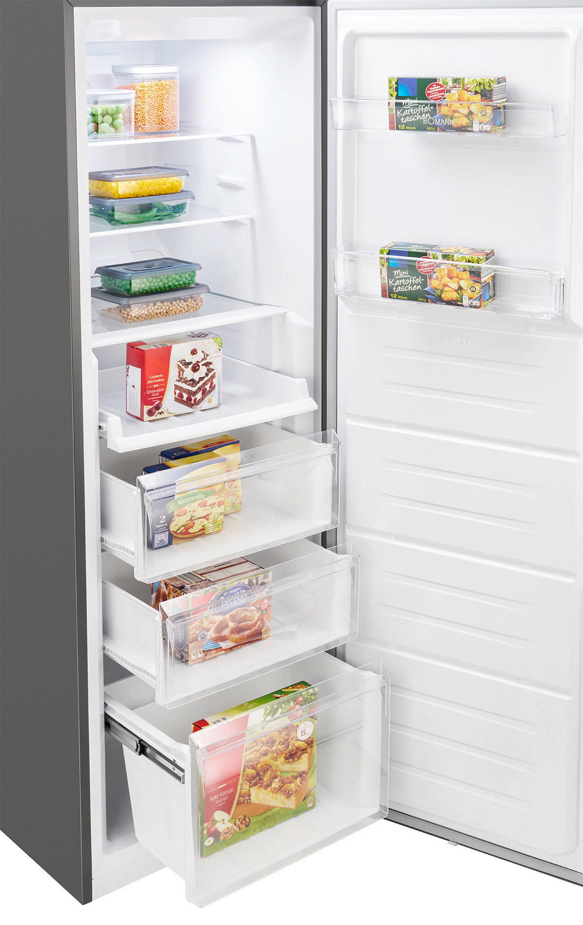GEFRIERSCHRANK KG 7371  - Schwarzchrom, Trend, Kunststoff (60/185/66cm) - Bomann