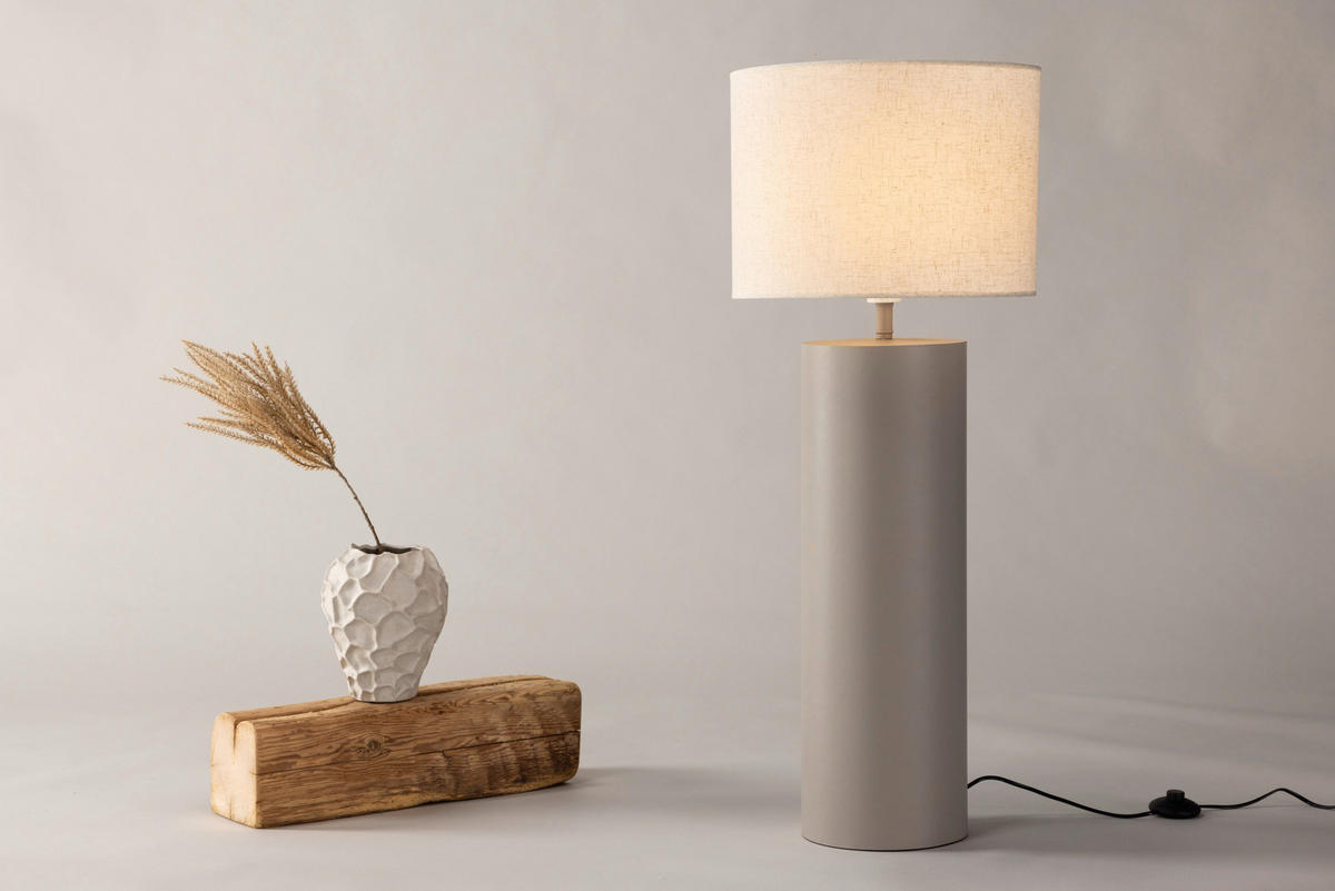GOLVLAMPA  40/100/40 cm   - grå, Basics, textil (40/100/40cm) - P & B