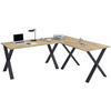 ECKSCHREIBTISCH 160/50/76 cm  in Honigeiche, Schwarz  - Honigeiche/Schwarz, MODERN, Holzwerkstoff/Metall (160/50/76cm) - MID.YOU