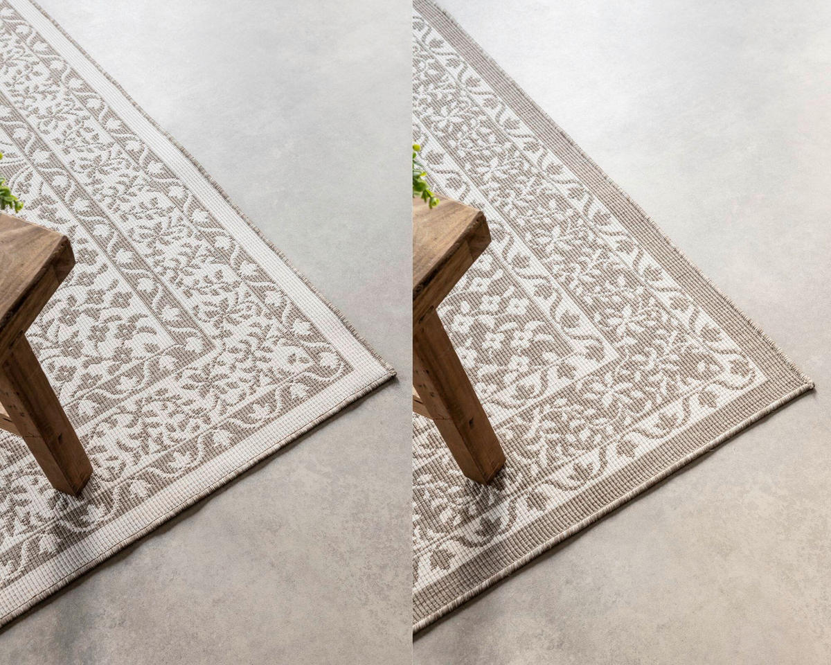 OUTDOORTEPPICH 80/150 cm Gemini Cappuccino, Weiß  - Weiß/Cappuccino, Design, Kunststoff (80/150cm) - Hanse Home