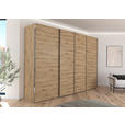 SCHWEBETÜRENSCHRANK 316/235/68 cm 4-türig Eiche Artisan  - Chromfarben/Eiche Artisan, Design, Holzwerkstoff/Metall (316/235/68cm) - Novel