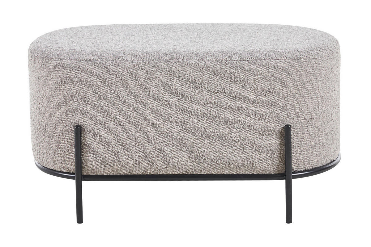 HOCKER in Textil Taupe  - Taupe/Schwarz, MODERN, Textil/Metall (80/42/40cm) - Livetastic