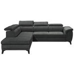 ECKSOFA Anthrazit Mikrovelours  - Anthrazit/Schwarz, KONVENTIONELL, Kunststoff/Textil (231/274cm) - Carryhome