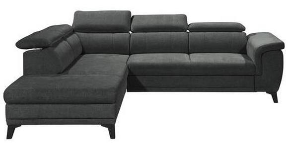 ECKSOFA Anthrazit Mikrovelours  - Anthrazit/Schwarz, KONVENTIONELL, Kunststoff/Textil (231/274cm) - Carryhome