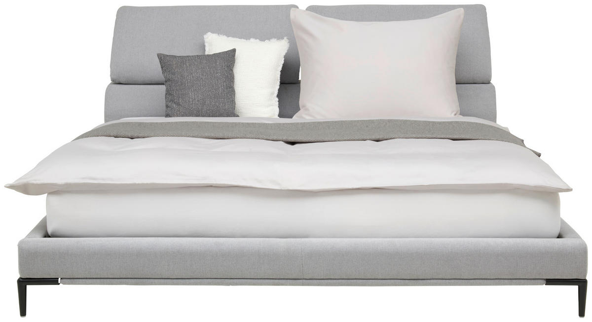 POLSTERBETT 180/200 cm  in Grau  - Schwarz/Grau, Modern, Holz/Textil (180/200cm) - Livetastic