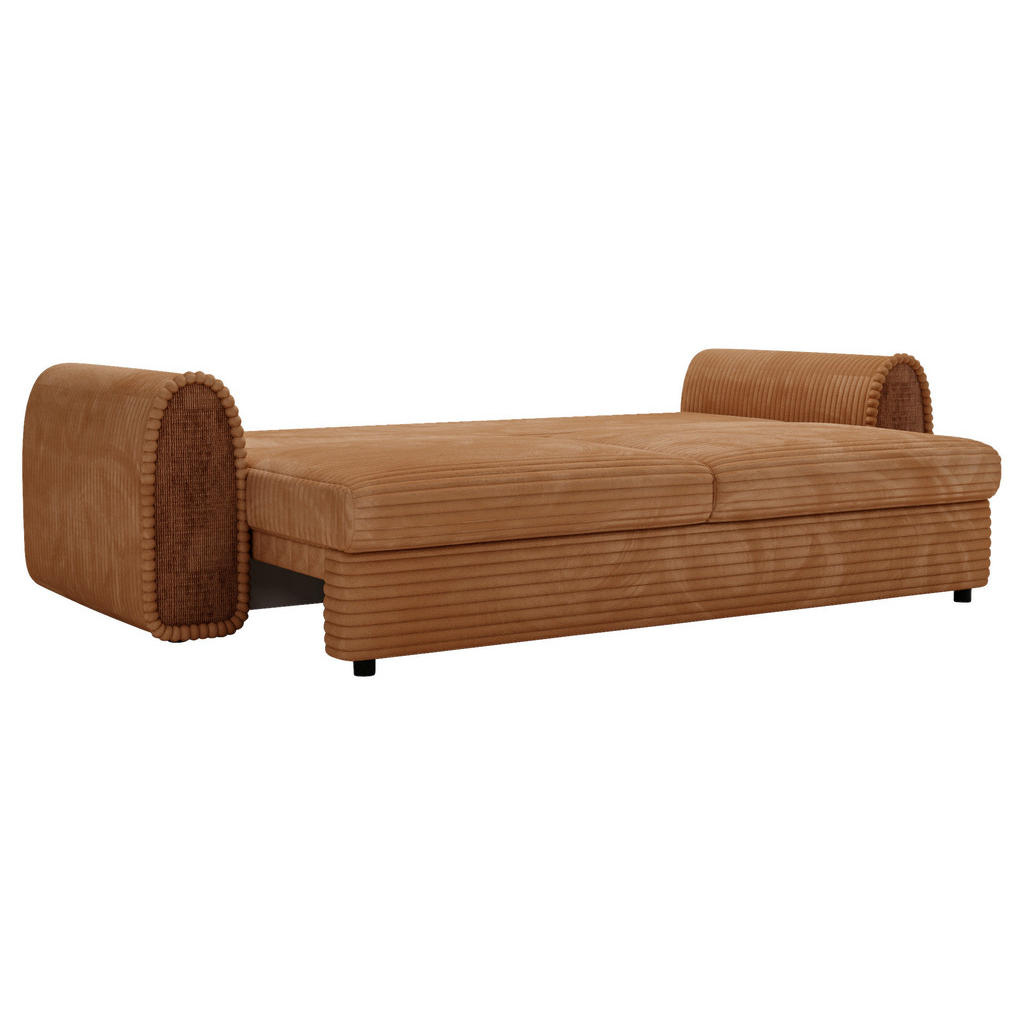 Thumbnail - Carryhome Schlafsofa, Rost, Hellbraun, Textil, 3-Sitzer, Füllung: Schaumstoff, 240x83x116 cm, Liegefunktion, Schlafen au...