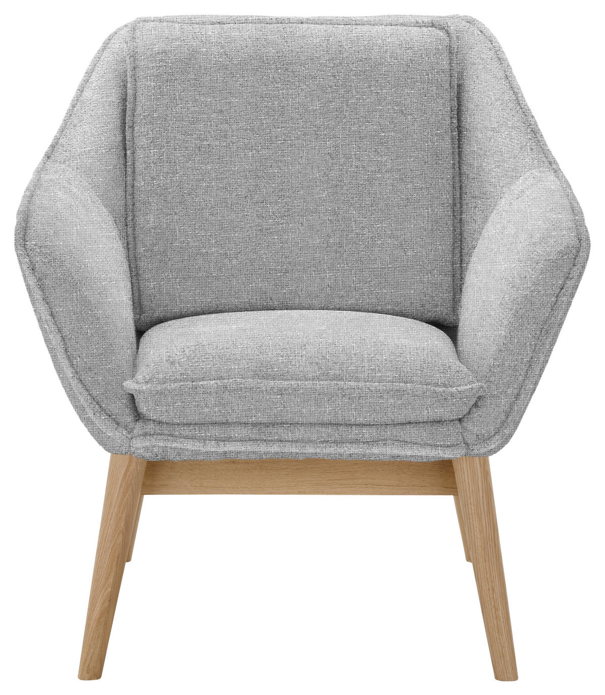 SESSEL in Chenille Grau  - Naturfarben/Grau, KONVENTIONELL, Holz/Textil (77/90/85cm) - SetOne by Musterring