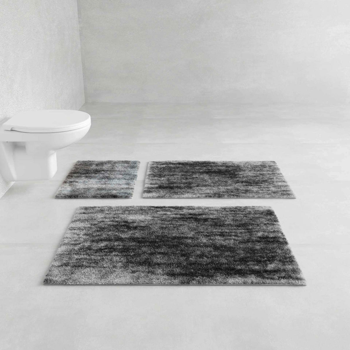 BADEMATTE Anthrazit 60/100 cm  - Anthrazit, Basics, Kunststoff/Textil (60/100cm) - Grund