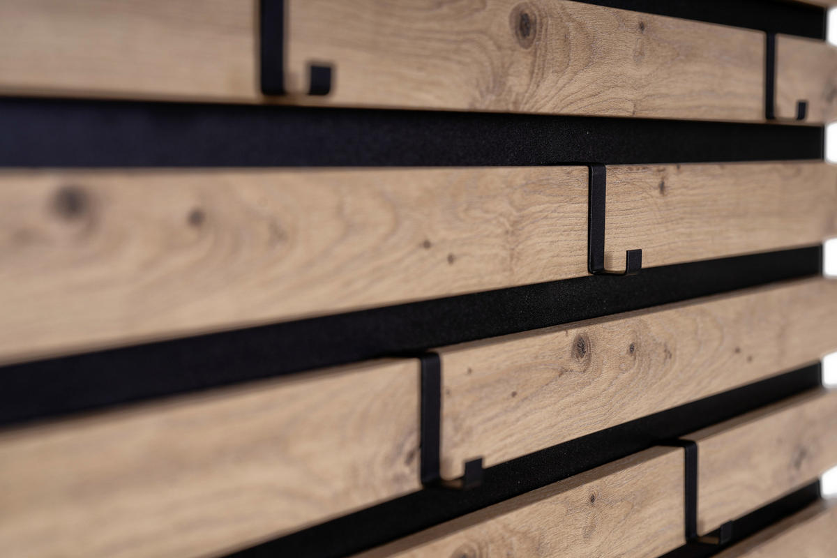 WANDGARDEROBE  in Braun, Schwarz  - Schwarz/Braun, Design, Holzwerkstoff (80/40/4cm) - Xora