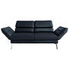 2-SITZER-SOFA Echtleder Dunkelblau  - Chromfarben/Dunkelblau, Design, Leder/Metall (178-226/82/96-177cm) - Dieter Knoll
